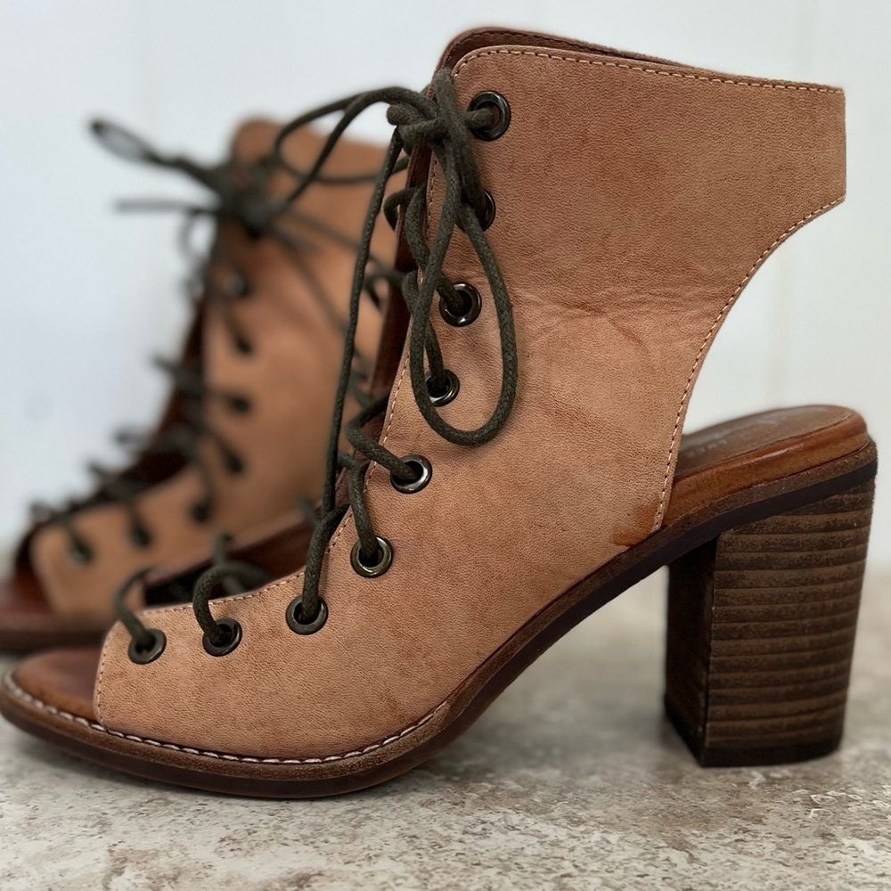 Jeffrey Campbell X Free People Boho Distressed Leather Block Heel Bootie